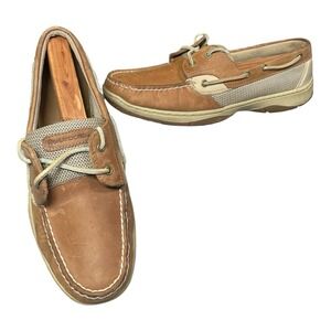 Highland Creek Men's Leather Upper Boat Shoes Brown US Size 10